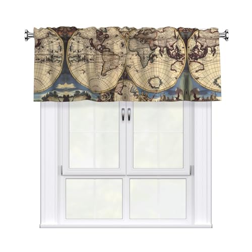 JaoXer Vorhang mit Weltkugel-Druck, 137,2 x 45,7 cm, Fensterdekoration für Heimdekoration, perfekt für Badezimmer, Waschküche JaoXer Vorhang mit Weltkugel-Druck, 137,2 x 45,7 cm, Fensterdekoration für Heimdekoration, perfekt für Badezimmer, Waschküche von JaoXer