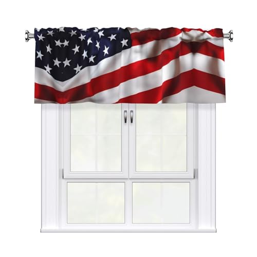 JaoXer Vorhang mit amerikanischer Flagge, 137,2 x 45,7 cm, Fensterdekoration für Heimdekoration, perfekt für Badezimmer, Waschküche JaoXer Vorhang mit amerikanischer Flagge, 137,2 x 45,7 cm, Fensterdekoration für Heimdekoration, perfekt für Badezimmer, Waschküche von JaoXer