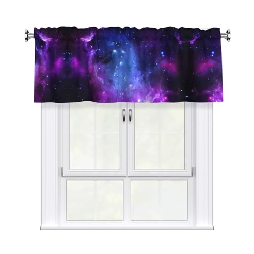JaoXer Vorhang mit blauem Galaxie-Druck, 137,2 x 45,7 cm, Fensterdekoration für Heimdekoration, perfekt für Badezimmer, Waschküche JaoXer Vorhang mit blauem Galaxie-Druck, 137,2 x 45,7 cm, Fensterdekoration für Heimdekoration, perfekt für Badezimmer, Waschküche von JaoXer