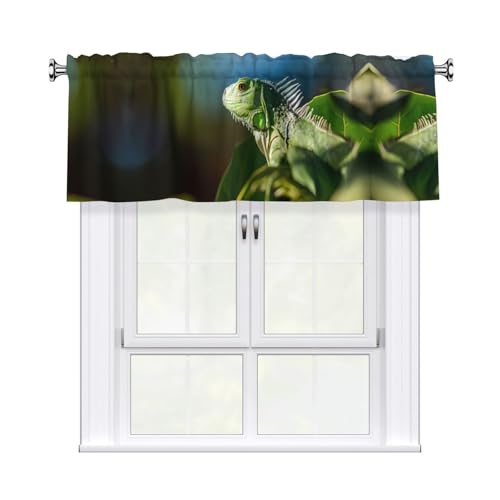 JaoXer Vorhang mit grünem Eidechsen-Druck, 137,2 x 45,7 cm, Fensterdekoration für Heimdekoration, perfekt für Badezimmer, Waschküche JaoXer Vorhang mit grünem Eidechsen-Druck, 137,2 x 45,7 cm, Fensterdekoration für Heimdekoration, perfekt für Badezimmer, Waschküche von JaoXer
