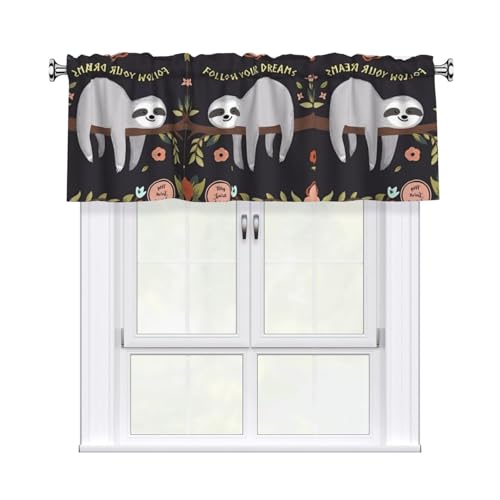 JaoXer Vorhang mit niedlichem Faultier-Druck, 137,2 x 45,7 cm, Fensterdekoration für Heimdekoration, perfekt für Badezimmer, Waschküche JaoXer Vorhang mit niedlichem Faultier-Druck, 137,2 x 45,7 cm, Fensterdekoration für Heimdekoration, perfekt für Badezimmer, Waschküche von JaoXer