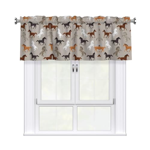 JaoXer Vorhang mit niedlichem Pferdemotiv, 137,2 x 45,7 cm, Fensterdekoration für Heimdekoration, perfekt für Badezimmer, Waschküche JaoXer Vorhang mit niedlichem Pferdemotiv, 137,2 x 45,7 cm, Fensterdekoration für Heimdekoration, perfekt für Badezimmer, Waschküche von JaoXer