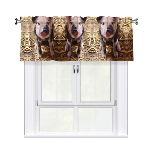 JaoXer Vorhang mit niedlichem Schweine-Druck, 137,2 x 45,7 cm, Fensterdekoration für Heimdekoration, perfekt für Badezimmer, Waschküche JaoXer Vorhang mit niedlichem Schweine-Druck, 137,2 x 45,7 cm, Fensterdekoration für Heimdekoration, perfekt für Badezimmer, Waschküche von JaoXer
