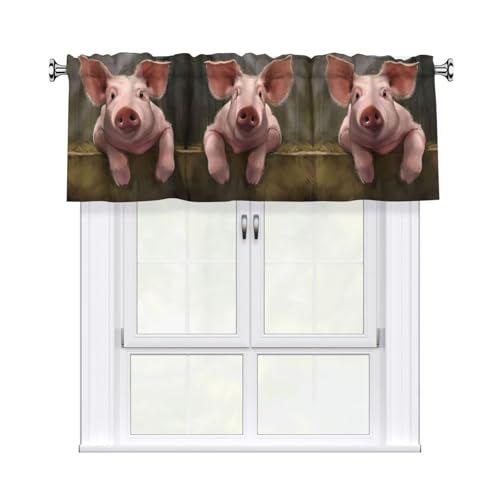 JaoXer Vorhang mit niedlichem Schweine-Druck, 137,2 x 45,7 cm, Fensterdekoration für Heimdekoration, perfekt für Badezimmer, Waschküche JaoXer Vorhang mit niedlichem Schweine-Druck, 137,2 x 45,7 cm, Fensterdekoration für Heimdekoration, perfekt für Badezimmer, Waschküche von JaoXer
