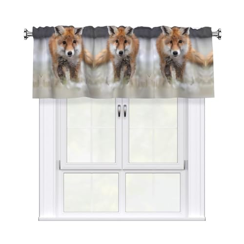 JaoXer Vorhang mit süßem Fuchs-Druck, 137,2 x 45,7 cm, Fensterdekoration für Heimdekoration, perfekt für Badezimmer, Waschküche JaoXer Vorhang mit süßem Fuchs-Druck, 137,2 x 45,7 cm, Fensterdekoration für Heimdekoration, perfekt für Badezimmer, Waschküche von JaoXer