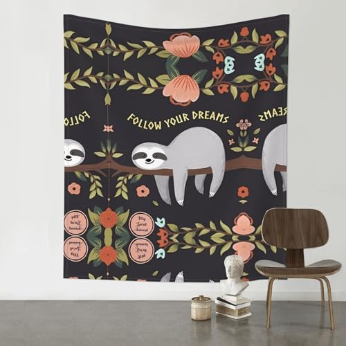 JaoXer Wandteppich mit niedlichem Faultier-Druck, 152,4 x 129,5 cm, Raumdekoration, Kunstposter für Wohnzimmer, Schlafzimmer, minimalistischer Wandbehang JaoXer Wandteppich mit niedlichem Faultier-Druck, 152,4 x 129,5 cm, Raumdekoration, Kunstposter für Wohnzimmer, Schlafzimmer, minimalistischer Wandbehang von JaoXer