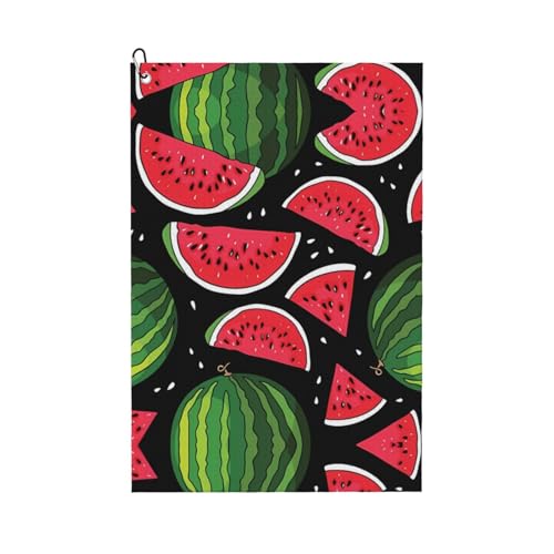 JaoXer Wassermelonen-Druck Golfschläger-Handtuch für Männer & Frauen - tragbar mit Karabinerhaken - Perfekt für Sport, Yoga, Fitnessstudio, Strand JaoXer Wassermelonen-Druck Golfschläger-Handtuch für Männer & Frauen - tragbar mit Karabinerhaken - Perfekt für Sport, Yoga, Fitnessstudio, Strand von JaoXer