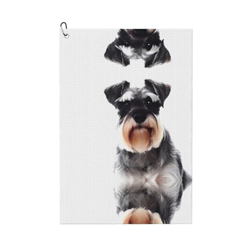 JaoXer Well-Behaved Schnauzer Druck Golf Club Handtuch für Männer & Frauen - Tragbar mit Karabinerhaken - Perfekt für Sport, Yoga, Fitnessstudio, Strand JaoXer Well-Behaved Schnauzer Druck Golf Club Handtuch für Männer & Frauen - Tragbar mit Karabinerhaken - Perfekt für Sport, Yoga, Fitnessstudio, Strand von JaoXer