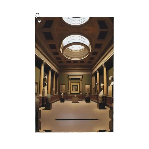 JaoXer aMuseum Treasures Print Golfschlägerhandtuch für Damen & Herren - Tragbar mit Karabinerhaken - Perfekt für Sport, Yoga, Fitnessstudio, Strand von JaoXer