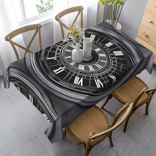 JaoXer aTime Rechteckige Tischdecke mit Reiseaufdruck, waschbar, klassische Küchendekoration für Esstisch, Tischplatte, Party-Tischdecken von JaoXer
