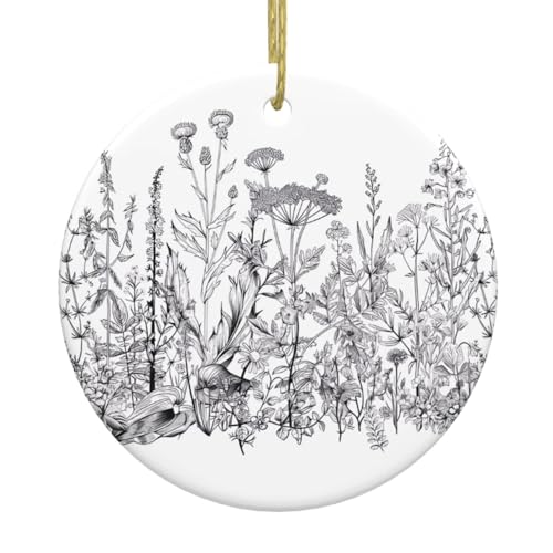 Keramik-Weihnachtsbaumschmuck mit schwarzen und weißen Blumen – festliche, runde hängende Dekoration für Weihnachten, Feiertage, Hochzeiten und mehr Keramik-Weihnachtsbaumschmuck mit schwarzen und weißen Blumen – festliche, runde hängende Dekoration für Weihnachten, Feiertage, Hochzeiten und mehr von JaoXer