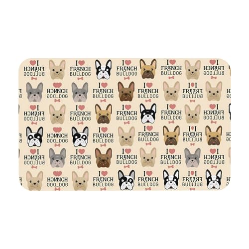 Kieselgur Matte Französische Bulldogge – Badewanne, Dusche, saugfähig, Badezimmer-Bodenteppich – Eingangsteppich, Schlafzimmer Gummi-Teppich von JaoXer