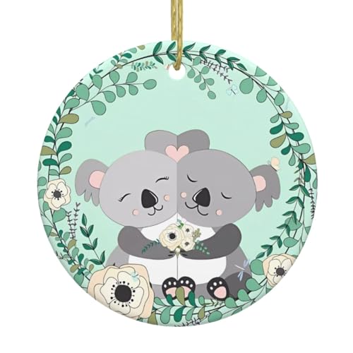 Koala Keramik-Weihnachtsbaumschmuck – festliche, runde hängende Dekoration für Weihnachten, Feiertage, Hochzeiten und mehr Koala Keramik-Weihnachtsbaumschmuck – festliche, runde hängende Dekoration für Weihnachten, Feiertage, Hochzeiten und mehr von JaoXer