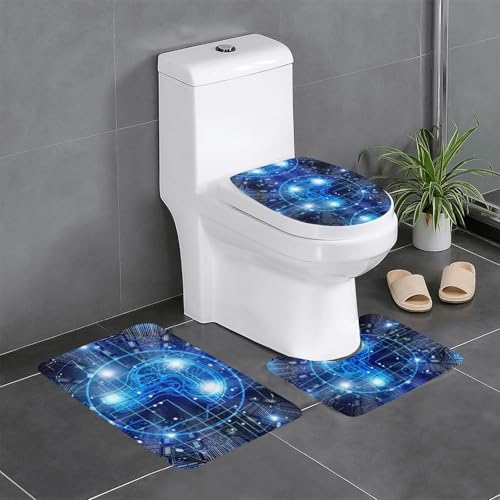 Künstliche Intelligenz Gehirn 3-teiliges Badezimmerteppich-Set – WC-Bodenteppich, Badewanne, Dusche, waschbare Matten – bequeme und langlebige Badteppiche Künstliche Intelligenz Gehirn 3-teiliges Badezimmerteppich-Set – WC-Bodenteppich, Badewanne, Dusche, waschbare Matten – bequeme und langlebige Badteppiche von JaoXer