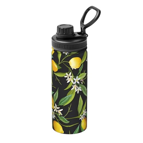 Lemon and Flower 530 ml Sport Isolierter Wasserkocher - Doppelwandige Thermoskanne für heiße und kalte Getränke - perfekt für Reisen, Camping Lemon and Flower 530 ml Sport Isolierter Wasserkocher - Doppelwandige Thermoskanne für heiße und kalte Getränke - perfekt für Reisen, Camping von JaoXer