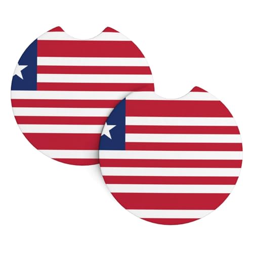 Liberianische Flagge Druck Auto Innen Getränkehalter Pad - 2 Pack Universal Getränkeuntersetzer für LKW SUV Vans Boote - Auto Geschenk Liberianische Flagge Druck Auto Innen Getränkehalter Pad - 2 Pack Universal Getränkeuntersetzer für LKW SUV Vans Boote - Auto Geschenk von JaoXer