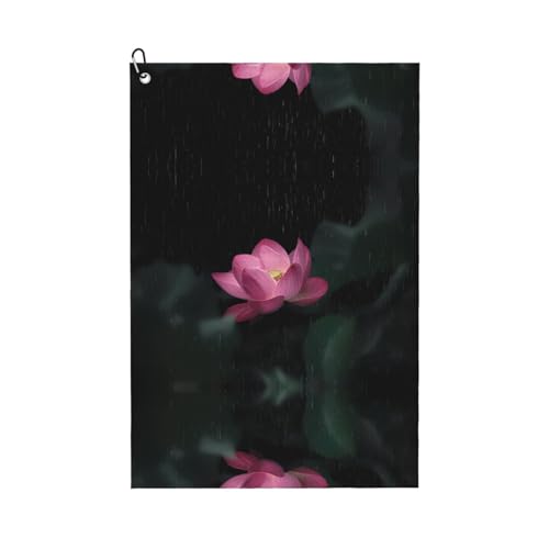 Lotus Flower Print Golfschlägerhandtuch für Männer & Frauen - Tragbar mit Karabinerhaken - Perfekt für Sport, Yoga, Fitnessstudio, Strand Lotus Flower Print Golfschlägerhandtuch für Männer & Frauen - Tragbar mit Karabinerhaken - Perfekt für Sport, Yoga, Fitnessstudio, Strand von JaoXer