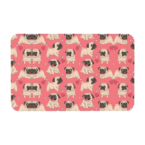 Lustiger Cartoon-Mops-Welpen-Hunde-Kieselgur Matte – Badewanne, Dusche, saugfähig, Badezimmer-Bodenteppich – Eingangsteppich, Schlafzimmer, Gummi-Teppich Lustiger Cartoon-Mops-Welpen-Hunde-Kieselgur Matte – Badewanne, Dusche, saugfähig, Badezimmer-Bodenteppich – Eingangsteppich, Schlafzimmer, Gummi-Teppich von JaoXer