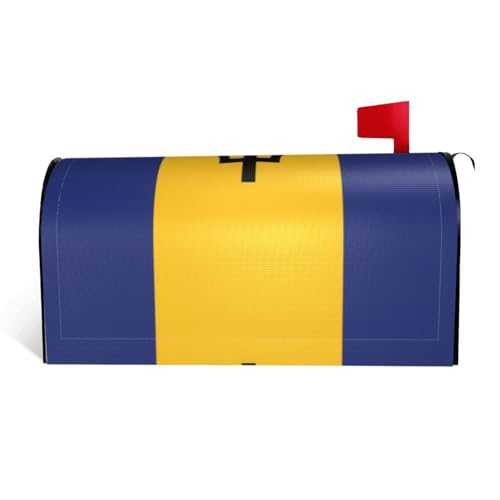 Magnetische Briefkastenabdeckung, Motiv: Flagge von Barbados, personalisierbar, reflektierend, 53,3 x 45,7 cm, Briefkastenabdeckung für Outdoor-Gartendekoration von JaoXer