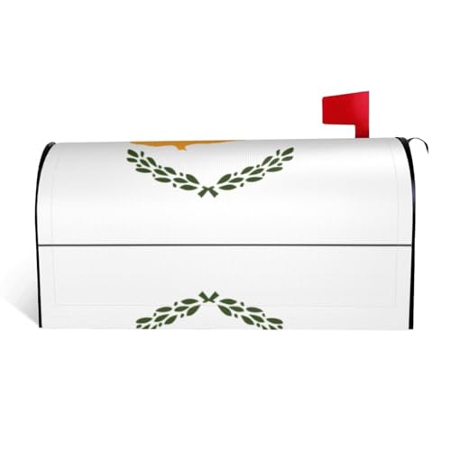 Magnetische Briefkastenabdeckung, Motiv: Flagge von Zypern, personalisierbar, reflektierend, 64,8 x 53,3 cm, Briefkastenabdeckung für Outdoor-Gartendekoration von JaoXer