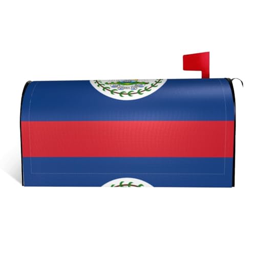 Magnetische Briefkastenabdeckung mit Belize-Flagge, personalisierbar, reflektierend, 64,8 x 53,3 cm, Briefkastenabdeckung für Outdoor-Gartendekoration von JaoXer