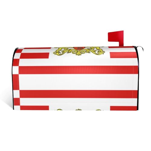 Magnetische Briefkastenabdeckung mit Flagge des Senats von Bremen, personalisierbar, reflektierend, 53,3 x 45,7 cm, Briefkastenabdeckung für Outdoor-Gartendekoration von JaoXer