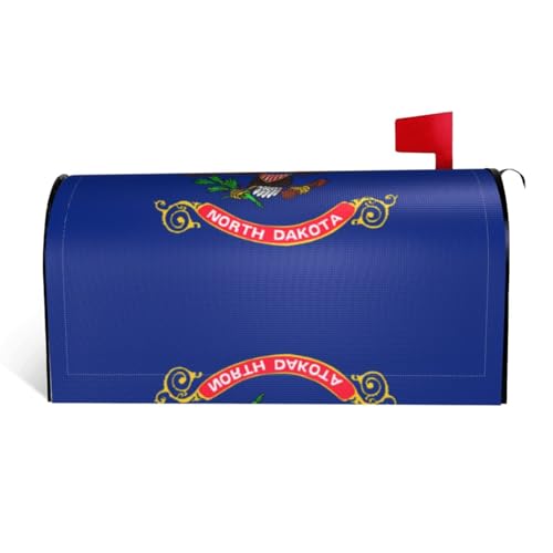 Magnetische Briefkastenabdeckung mit Nord-Dakota-Staatsflagge, personalisierbar, reflektierend, 53,3 x 45,7 cm, Briefkasten-Abdeckung für Outdoor-Gartendekoration von JaoXer