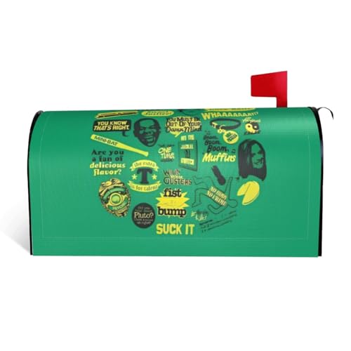 Magnetische Briefkastenabdeckung mit Psych Ananas-Zitat, personalisierbar, reflektierend, 64,8 x 53,3 cm, Briefkastenabdeckung für Outdoor-Gartendekoration von JaoXer
