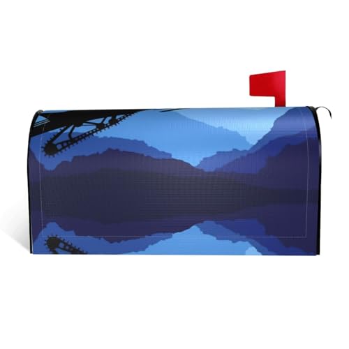 Magnetische Briefkastenabdeckung mit Schneemobil-Druck, personalisierbar, reflektierend, 64,8 x 53,3 cm, Briefkastenabdeckung für Outdoor-Gartendekoration von JaoXer