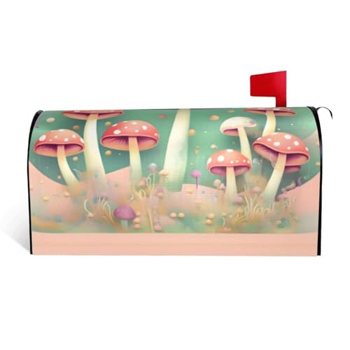 Magnetische Briefkastenabdeckung mit Traumpilz-Druck, personalisierbar, reflektierend, 64,8 x 53,3 cm, Briefkastenabdeckung für Outdoor-Gartendekoration von JaoXer