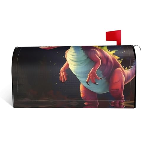 Magnetische Briefkastenabdeckung mit großem Mund-Dinosaurier-Druck, personalisierbar, reflektierend, 64,8 x 53,3 cm, Briefkasten-Abdeckung für Outdoor-Gartendekoration von JaoXer