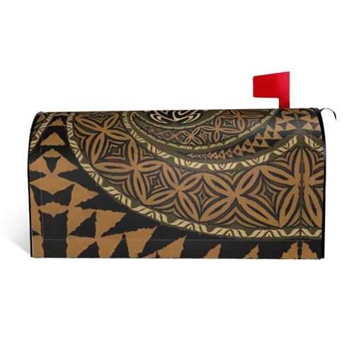 Magnetische Briefkastenabdeckung mit hawaiianischer Tapa-Honu-Schildkröte, personalisierbar, reflektierend, 64,8 x 53,3 cm, Briefkasten-Abdeckung für Outdoor-Gartendekoration von JaoXer