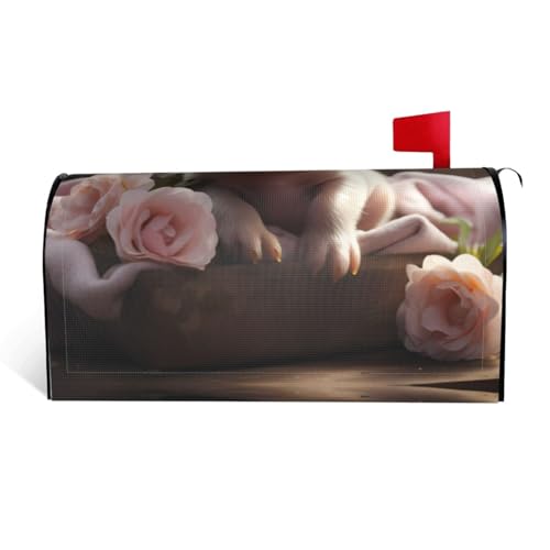 Magnetische Briefkastenabdeckung mit niedlichem Schweine-Druck, personalisierbar, reflektierend, 53,3 x 45,7 cm, Briefkastenabdeckung für Outdoor-Gartendekoration von JaoXer