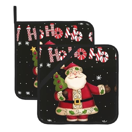 Merry Christmas Topflappen-Sets für Küche und Grill, hitzebeständige Hotpads und Topflappen, perfekt zum Backen, Grillen Merry Christmas Topflappen-Sets für Küche und Grill, hitzebeständige Hotpads und Topflappen, perfekt zum Backen, Grillen von JaoXer