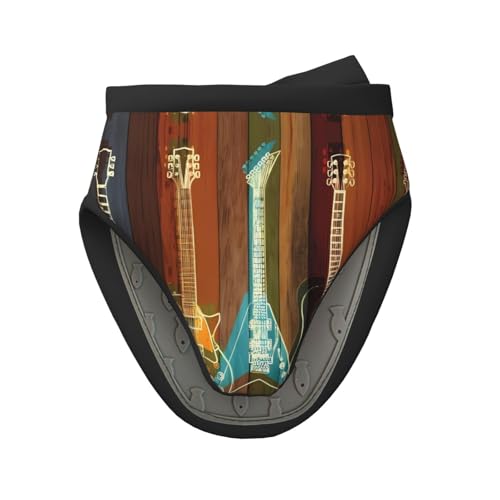 Mini-Silikon-Ofenhandschuhe, Topflappen-Set, Gitarren-Kunstdruck, hitzebeständig, ideal zum Backen, Kochen und Campen, 1 Stück von JaoXer