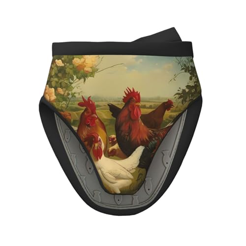 Mini-Silikon-Ofenhandschuhe, Topflappen-Set, Motiv: Hühner und Bauernhof, hitzebeständig, ideal zum Backen, Kochen und Campen, 1 Stück von JaoXer