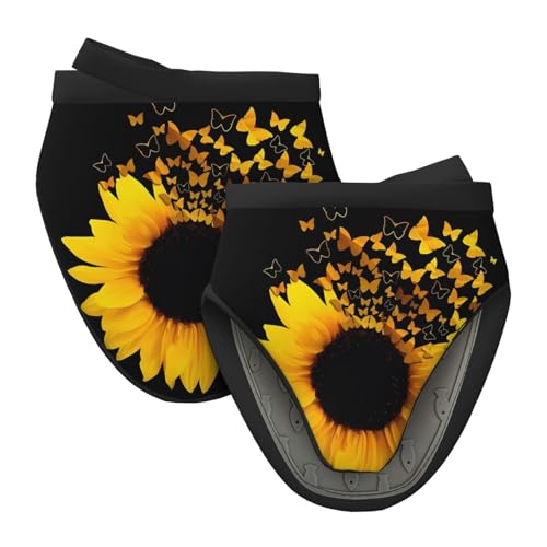 Mini-Silikon-Ofenhandschuhe, Topflappen-Set – Sonnenblumen, Blumen, Schmetterlinge, Kunstdruck, hitzebeständig, ideal zum Backen, Kochen und Camping, 2 Stück Mini-Silikon-Ofenhandschuhe, Topflappen-Set – Sonnenblumen, Blumen, Schmetterlinge, Kunstdruck, hitzebeständig, ideal zum Backen, Kochen und Camping, 2 Stück von JaoXer