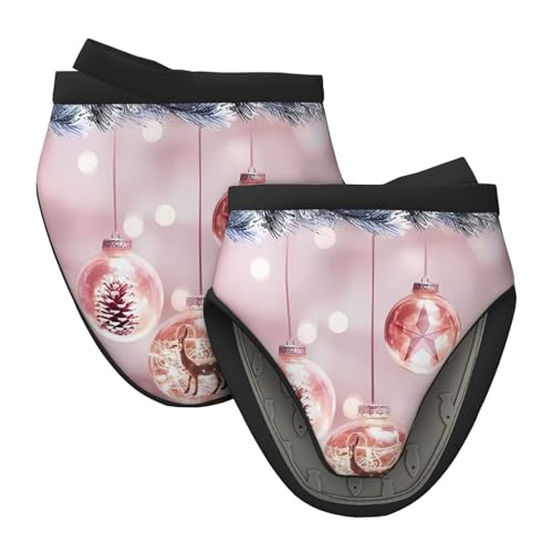 Mini-Silikon-Ofenhandschuhe, Topflappen-Set – rosa Weihnachtskugel-Druck, hitzebeständig, ideal zum Backen, Kochen und Camping, 2 Stück Mini-Silikon-Ofenhandschuhe, Topflappen-Set – rosa Weihnachtskugel-Druck, hitzebeständig, ideal zum Backen, Kochen und Camping, 2 Stück von JaoXer