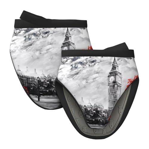 Mini-Silikon-Ofenhandschuhe, Topflappen-Set – roter Londoner Straßen-Druck, hitzebeständig, ideal zum Backen, Kochen und Camping, 2 Stück Mini-Silikon-Ofenhandschuhe, Topflappen-Set – roter Londoner Straßen-Druck, hitzebeständig, ideal zum Backen, Kochen und Camping, 2 Stück von JaoXer