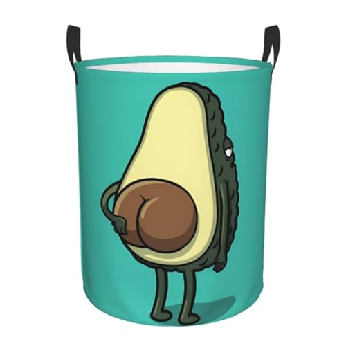 Mittelgroßer runder Wäschekorb – Avocado-Aufbewahrungskorb mit Griffen für Schlafzimmer, Badezimmer und Wohnzimmer Mittelgroßer runder Wäschekorb – Avocado-Aufbewahrungskorb mit Griffen für Schlafzimmer, Badezimmer und Wohnzimmer von JaoXer
