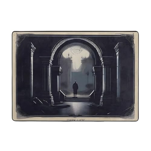 Moderner DarkDelights bedruckter Teppich, 203,2 x 147,3 cm, weicher Teppich für Wohnzimmer, Büro, Couchtisch, Balkon, verschleißfest von JaoXer