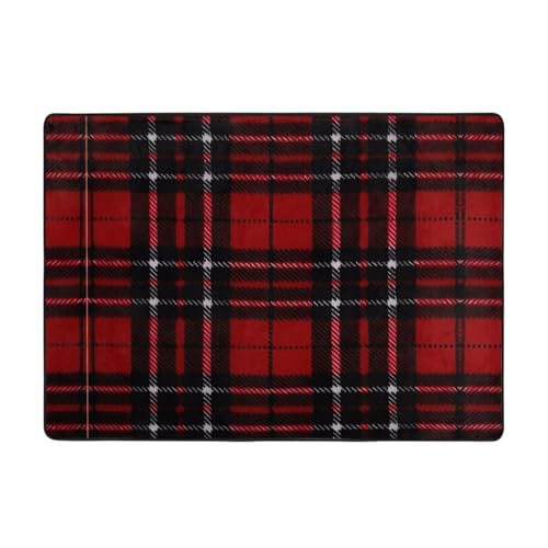 Moderner Teppich mit Karomuster, 203,2 x 147,3 cm, weicher Teppich für Wohnzimmer, Büro, Couchtisch, Balkon, verschleißfest Moderner Teppich mit Karomuster, 203,2 x 147,3 cm, weicher Teppich für Wohnzimmer, Büro, Couchtisch, Balkon, verschleißfest von JaoXer