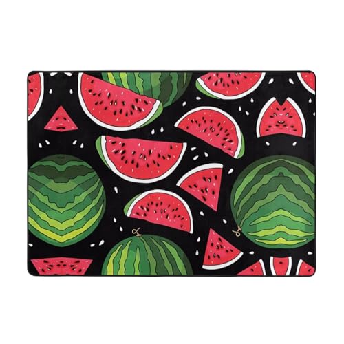 Moderner Teppich mit Wassermelonen-Druck, 203,2 x 147,3 cm, weicher Teppich für Wohnzimmer, Büro, Couchtisch, Balkon, verschleißfest Moderner Teppich mit Wassermelonen-Druck, 203,2 x 147,3 cm, weicher Teppich für Wohnzimmer, Büro, Couchtisch, Balkon, verschleißfest von JaoXer