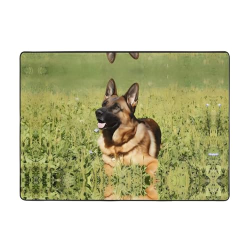 Moderner Teppich mit deutschem Schäferhund, 203,2 x 147,3 cm, weicher Teppich für Wohnzimmer, Büro, Couchtisch, Balkon, verschleißfest Moderner Teppich mit deutschem Schäferhund, 203,2 x 147,3 cm, weicher Teppich für Wohnzimmer, Büro, Couchtisch, Balkon, verschleißfest von JaoXer