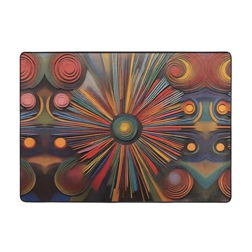 Moderner Teppich mit künstlerischem Ausdruck, 203,2 x 147,3 cm, weicher Teppich für Wohnzimmer, Büro, Couchtisch, Balkon, verschleißfest Moderner Teppich mit künstlerischem Ausdruck, 203,2 x 147,3 cm, weicher Teppich für Wohnzimmer, Büro, Couchtisch, Balkon, verschleißfest von JaoXer