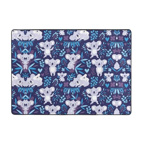 Moderner Teppich mit schönem Koala-Druck, 203,2 x 147,3 cm, weicher Teppich für Wohnzimmer, Büro, Couchtisch, Balkon, verschleißfest Moderner Teppich mit schönem Koala-Druck, 203,2 x 147,3 cm, weicher Teppich für Wohnzimmer, Büro, Couchtisch, Balkon, verschleißfest von JaoXer