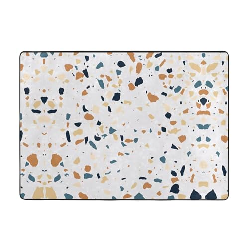 Moderner Terrazzo-Marmor-Teppich, Pastelldruck, 203,2 x 147,3 cm, weicher Teppich für Wohnzimmer, Büro, Couchtisch, Balkon, verschleißfest Moderner Terrazzo-Marmor-Teppich, Pastelldruck, 203,2 x 147,3 cm, weicher Teppich für Wohnzimmer, Büro, Couchtisch, Balkon, verschleißfest von JaoXer