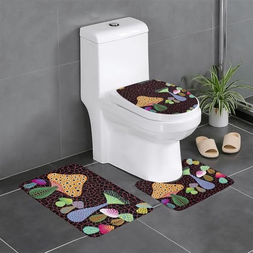 Mushroom 3-teiliges Badezimmerteppich-Set, WC-Bodenteppich, Badewanne, Dusche, waschbare Matten – bequeme und langlebige Badteppiche Mushroom 3-teiliges Badezimmerteppich-Set, WC-Bodenteppich, Badewanne, Dusche, waschbare Matten – bequeme und langlebige Badteppiche von JaoXer