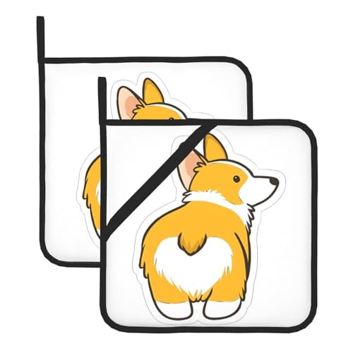 Niedliche Corgi Butt Topflappen-Sets für Küche und Grill, hitzebeständige Hotpads und Topflappen, perfekt zum Backen, Grillen Niedliche Corgi Butt Topflappen-Sets für Küche und Grill, hitzebeständige Hotpads und Topflappen, perfekt zum Backen, Grillen von JaoXer