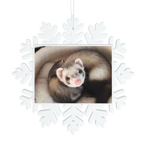 Niedliche Frettchen-Schneeflocken-Dekorationen – Winter Weihnachten hängen für Weihnachtsbaum, Urlaub Hochzeit Party Schilder, Tischdekoration Niedliche Frettchen-Schneeflocken-Dekorationen – Winter Weihnachten hängen für Weihnachtsbaum, Urlaub Hochzeit Party Schilder, Tischdekoration von JaoXer